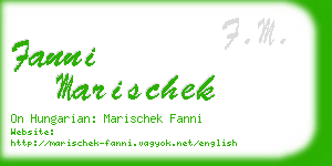 fanni marischek business card